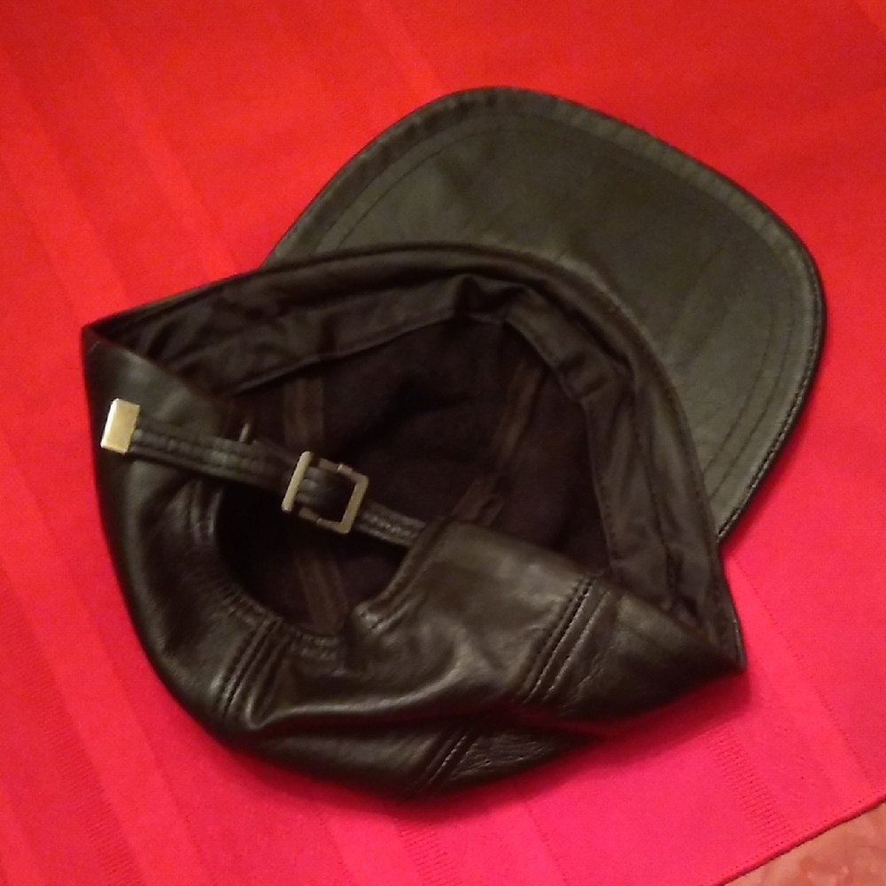Black Leather Baseball Cap, #41 - Picture 7 of 9
